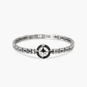 Kidult Bracciale con maglia in acciaio e rosa dei venti 831186
